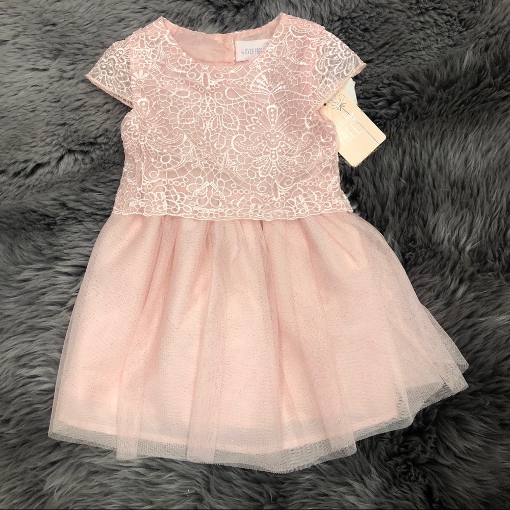 4 Ever Free | Girls Pink Floral Lace Dress | Size 2